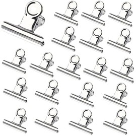 Jukway Pack of 30 Metal Clips, Bulldog Clips, 31 mm Binder Clips, Paper Clips, Letter Clips, Multi-function Paper Clips for Pictures, Photos, Offices, Kitchen, Home (Silver)