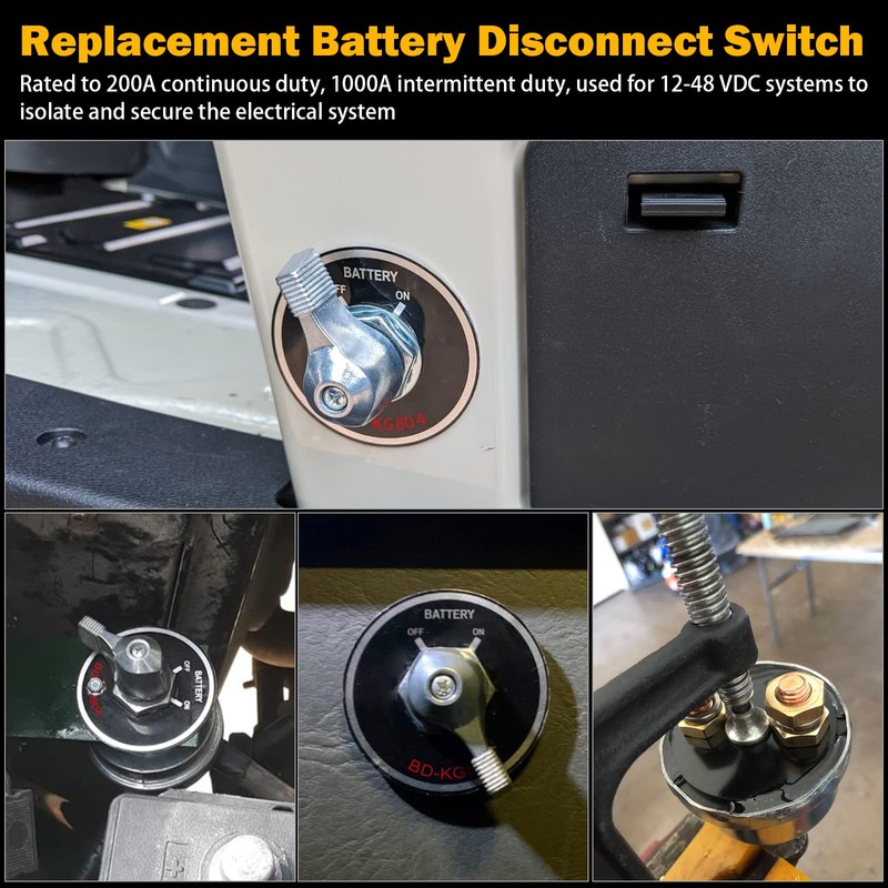 12-48V Master Battery Disconnect Switch, High Current 200A Battery Power
