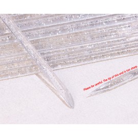 Mini Skater Crystal Nail Stick Premium Cuticles Pushers Remover Nail Art Manicures Pedicure Tool,100Pcs (3.6 Inch, Silver)