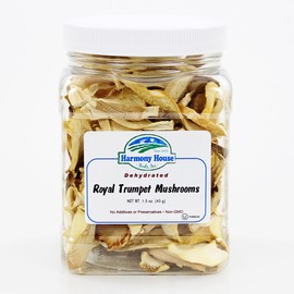Harmony House Foods Dried Royal Trumpet Mushrooms (1.5 oz, Quart Size Jar)