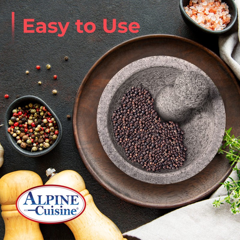 Alpine Cuisine 8 Inch Mortar & Pestle Set | 4