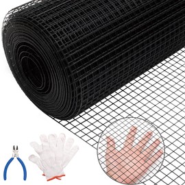 Black Hardware Cloth 16GA 1 inch 24inch(H) x 100ft(L), 16Gauge Wire Mesh Roll for Chicken Wire Fencing Metal Garden Fence Powder Coated Galvanized Welded Fence Poultry Cage Home Improvement Projects