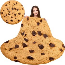 Cookie Blanket for Adult and Kids, Soft and Comfortable Flannel Round Novelty Food Blanket for Bedding, Giant Food Blanket Gifts for Crib, Sofa, Outdoors 35 Inches