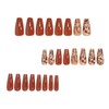 Autumn and Winter Brown Flowers False Nails