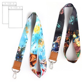 GTOTd Zelda Lanyard Lanyard (2 Pieces) with ID Badge Holder, ID Card Holder, Decoartions (2 Pieces), Gifts Merch, LOZ Video Game Accessories, Key String, Wallet, Lanyard for Teens