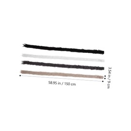 Angoily 4pcs Simulation Fur Fabric Strips DIY Costume Accessories Faux Trim for Dolls Realistic Soft Faux Fur Material for Crafting and Decoration White Black Khaki Grey Each
