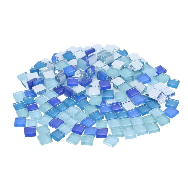 sourcing map 380g Crystal Glass Mosaic Tiles, 1 cm Square