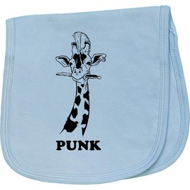 inktastic Funny Punk Giraffe with Knife and Mohawk Punk Baby Burp Cloth Light Blue 3f635