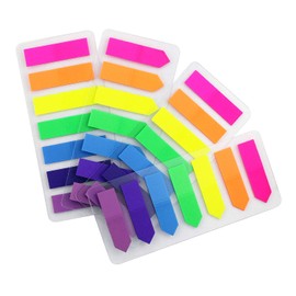 4 Sets 0.5x1.8 inch Neon Page Markers, Flags Tabs Neon, 7 Bright Color Sticky Notes Index Tabs,Neon Flags Note Tabs Page Flags, 560 Pcs