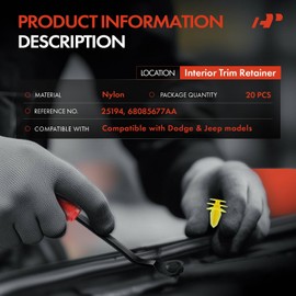 A-Premium 20PCS Nylon Interior Trim Liftgate Retainer Clips Compatible with Jeep Grand Cherokee 2011-2022 & Dodge Durango 2011-2017