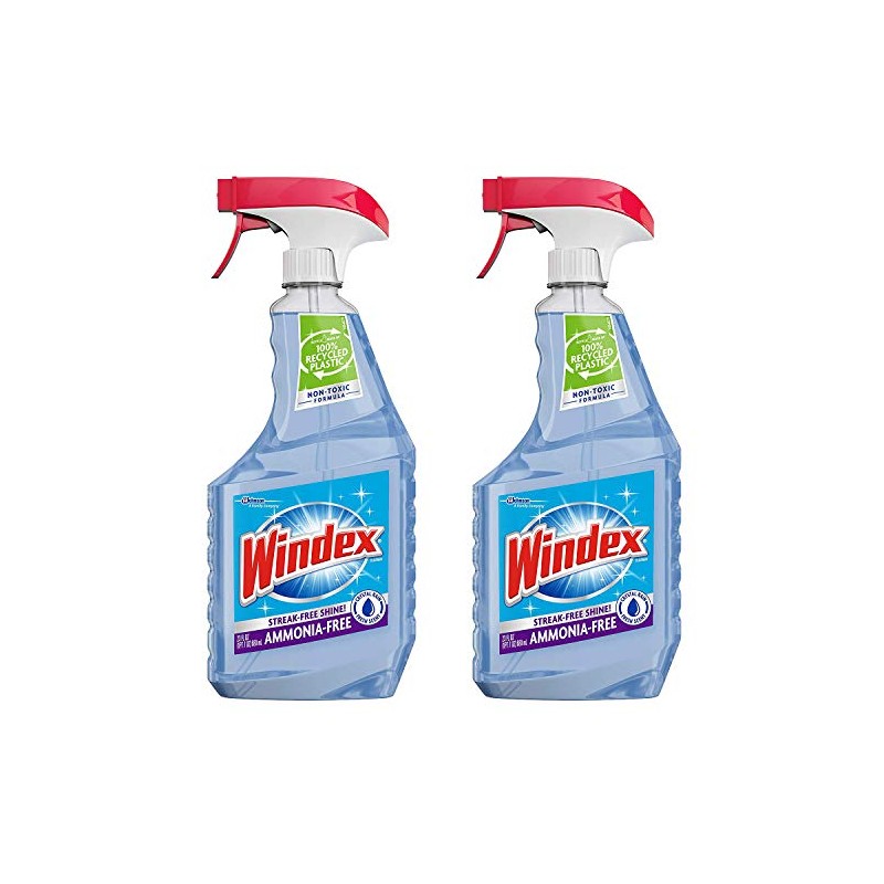 Windex Cleaners, Blue, 26 fl. oz. 2 Count (Crystal RAIN)
