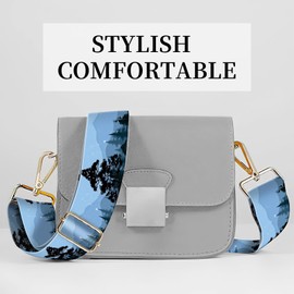 DZTLAO Wide Purse Strap Replacement Crossbody, Funny Shoulder Strap Adjustable, Cute Bag Strap for Women Guitar Purses Blue Mountain