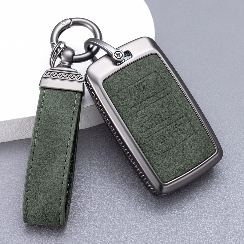 YO&YOYE for Land Rover Key Fob Cover with Keychain Leather