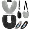 2 Pack Stuffable Travel Neck Pillow – Adjustable, Velvet Stuffable