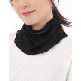 LINOR Women's Neck Cover, Neck Warmer, Neck Guard, Cold Protection, Winter, UV Protection, Washable, Wool, Neck, Sun Protection, Thin, Black, Free size
