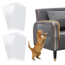 Cat Scratch Furniture Protector - Specially Designed for Leather Furniture, Easy to Remove Anti-Scratch Couch Protector from Cat Claws, No Pins, 8 Pack