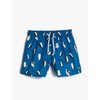 Koton Boys's Drawstring Penguin Printed Swim Trunks, Blue Design(12b)