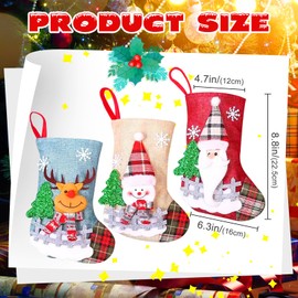Auirshiky Christmas Stocking Set, Santa Stocking Set, Christmas Stocking Socks, Christmas Stocking Gift Bag, Christmas Tree Socks, Santa Socks for Christmas Party Decorating (Colour)