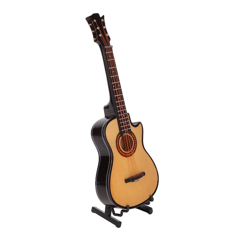 Minature Guitar Model Wooden Mini Musical Instrument Guitar Replica with