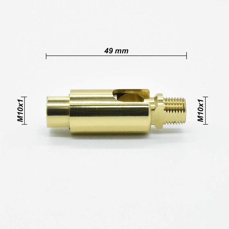 Leuchten Joint M10x1 Polished Brass - Swivel and Tilt Joint