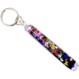 Star Magic Prismatic Glitter Wand Key Chain Key Ring 1 Key tag (Purple)