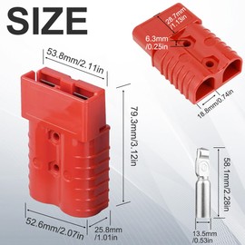 DAOKAI Battery Quick Connect/Disconnect 175A 0-4 Gauge Wire Harness Plug Connector for Winch, Trailer and trolling Motor Towing Winch Quick Connect Systems,Red,2PCS