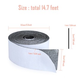 Pllieay 1 Pack Felt Tape in Self Adhesive, Polyester Felt Tape Furniture Felt Strips 1.96 inch x 0.04 inch x 14.7 feet for Furniture and Hard Surfaces