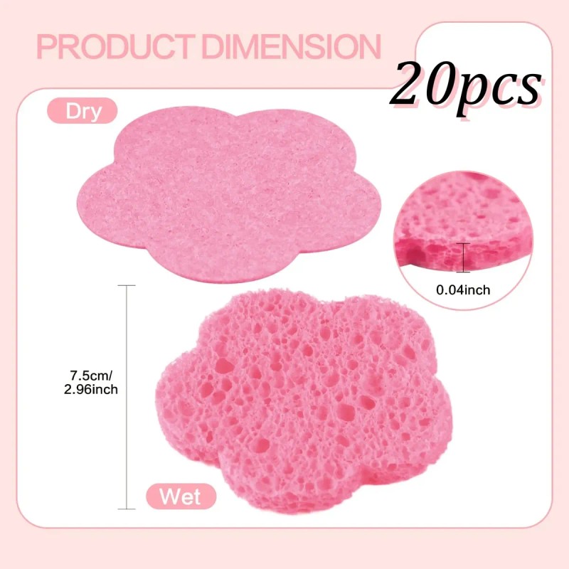 20 Pzs Esponja Facial Comprimida Para Limpieza Y Exfoliación