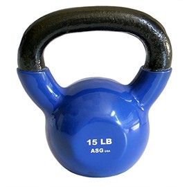 Ader Vinyl Kettlebell (15 Lb Blue)