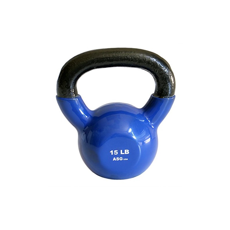 Ader Vinyl Kettlebell (15 Lb Blue)