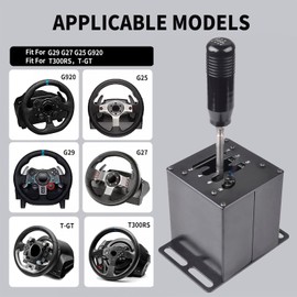 CNRAQR PC USB Simulator Shifter 6+R H Gear Shifter for LO GITECH G29/G27/G25/G920, T300RS/GT, Compatible with Gearshift PC Windows Steering Wheel for ATS ETS Dust WRC Sim Racing Game