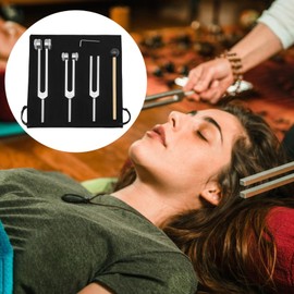 Tuning Forks Set for Healing, Includes 128Hz, 256Hz, 512Hz Forks, Aluminum Alloy Material, Wooden Mallet, Storage Bag with Dividers, Perfect for Meditation, Yoga, and Stress Relief