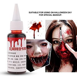 ZJchao Sangre Falsa Profesional, 30 ml - Sangre Fake Lavable y Realista para Halloween Maquillaje Fantasía Zombi, Ideal para Piel y Ropa
