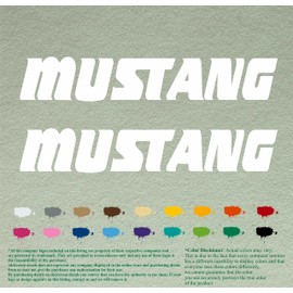 Pair of Mustang Boats Compatible Replacement Decals Vinyl Stickers Boat Outboard Motor Set of 2 (18", White 010)