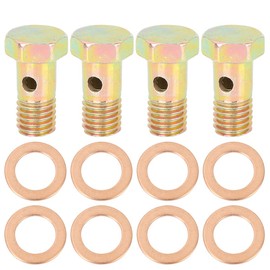 X AUTOHAUX 4 Sets Hollow Screw M10 x 1.5 Metric Thread Bolt Washer Kit