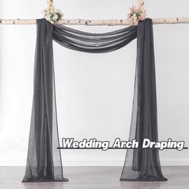 DONREN - Bufanda de ventana gris oscuro para decoración al aire última intervensión, añade un hermoso efecto elegante de lujo a los paneles de cortina (1 panel, 52 x 216 pulgadas de largo)
