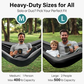 Kootek Camping Hammock 400 lbs Capacity, Portable Hammocks with Tree Straps & Attached Carry Bag, Camping Essentials Gear, Perfect for Outside Indoor Hiking Beach Backpack Travel