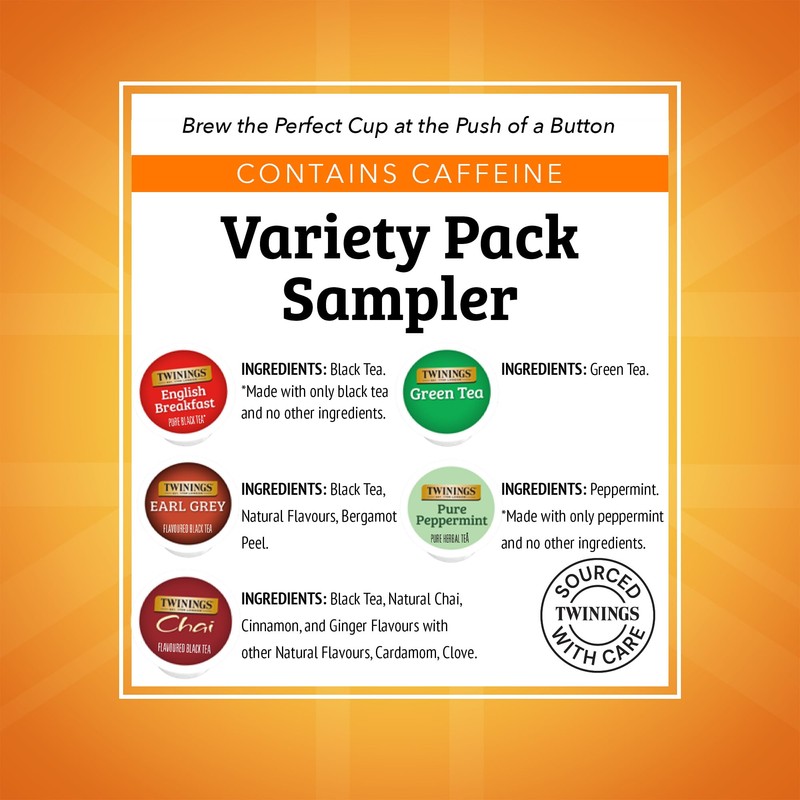 Twinings K-Cup Pods Variety Pack, Includes English Breakfast, Earl Grey,