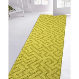 Custom Length Special Size Non-Slip Carpet Runner Rug for Long Narrow Hallways, Prevent Slippery Cold Floors, Deco Pistachio, 25 '' X 6 '