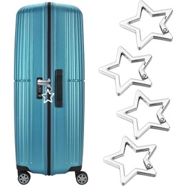 Silver Star Shaped Stainless Steel Keyring Clip Carabiner Hook Holder Carabiner Clip Key Holder Carabiner Clip Key Ring Carabiner for Keys and Wallet