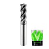 SHAPPRO 3/8 Inch Shank Carbide Square End Mill, 4 Flute