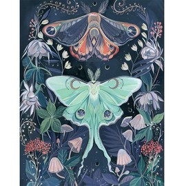 Cross Stitch Kit Adult,Moth Embroidery Kits for Beginners Adults,11 CT Butterfly Patterns Dimensions Punch Needle Kit Arts Crafts for Adults Kits12 x 16inch