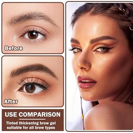 Gel de Cejas Perfectas, Maquillaje para Cejas Duración 24h, Mascara Tinte Fijador para Cejas, Professional Makeup con Pincel y Cepillo Cejas (3#)