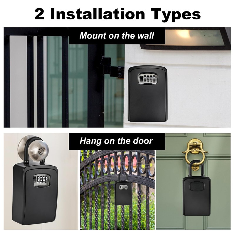 Lockwise XXL Large Key Lock Box, 5.5”x4.1”x2.1” Waterproof Kirsite Combination