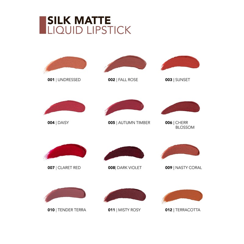 Flormar Silk Matte Liquid Lipstick, Highly Pigmented Long-Lasting Matte Lip