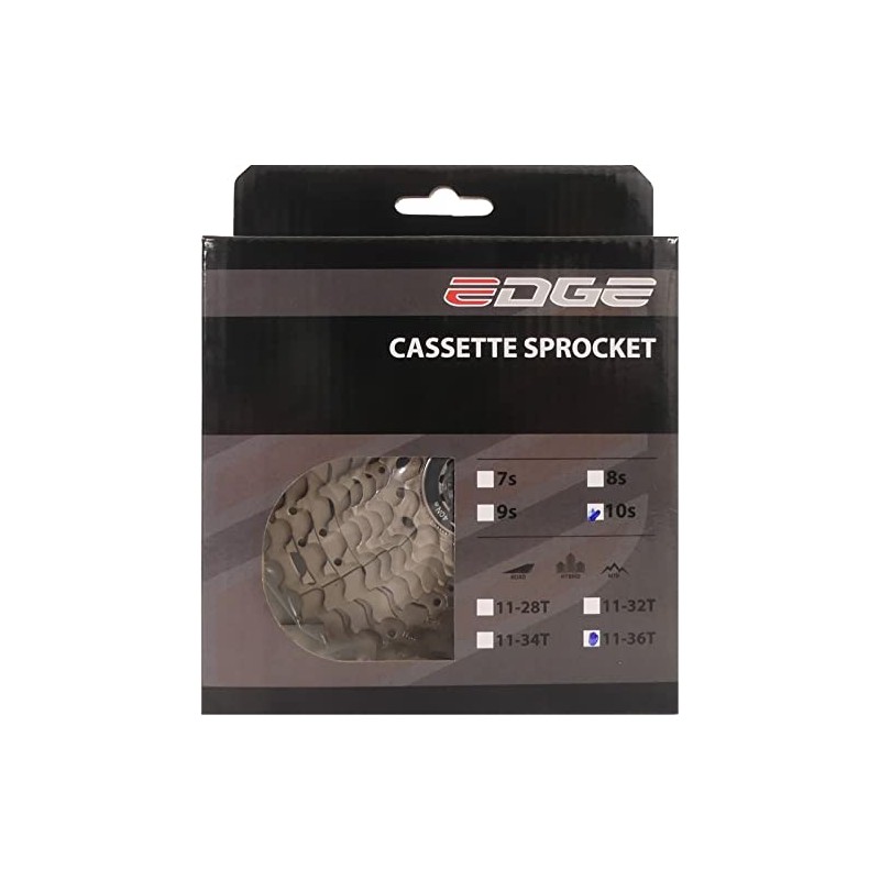 Edge CSM6010 Cassette Sprocket 10-Speed Gradation 11-36 Silver Bicycle E-Bike