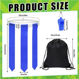 14 Player 3 Flag Football Set flags football Flags 14 Nylon Mesh Pinnies Jerseys 14 Football Belt 12 Cones for Teens Training (Red, Blue)