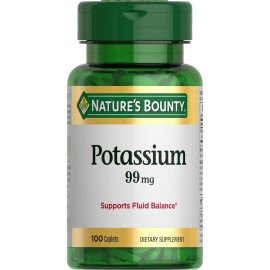 Nature’s Bounty Potasio 99 mg 100 Tabletas | Suplemento para el Equilibrio de Fluidos y Función Muscular