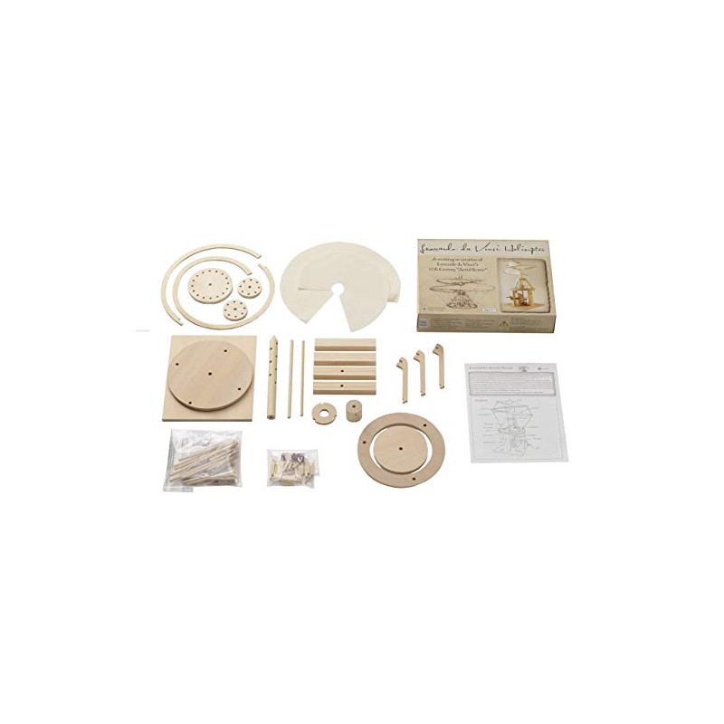 Fun Trading Leonardo Da Vinci 4118 Wooden Helicopter Kit Brown