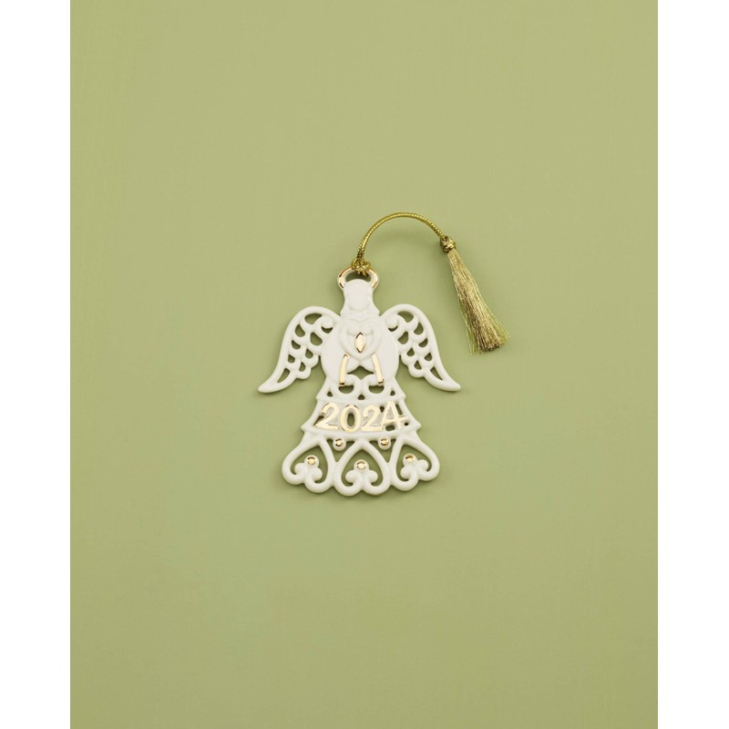 Lenox 895755 2024 A Year to Remember Angel Ornament, Christmas